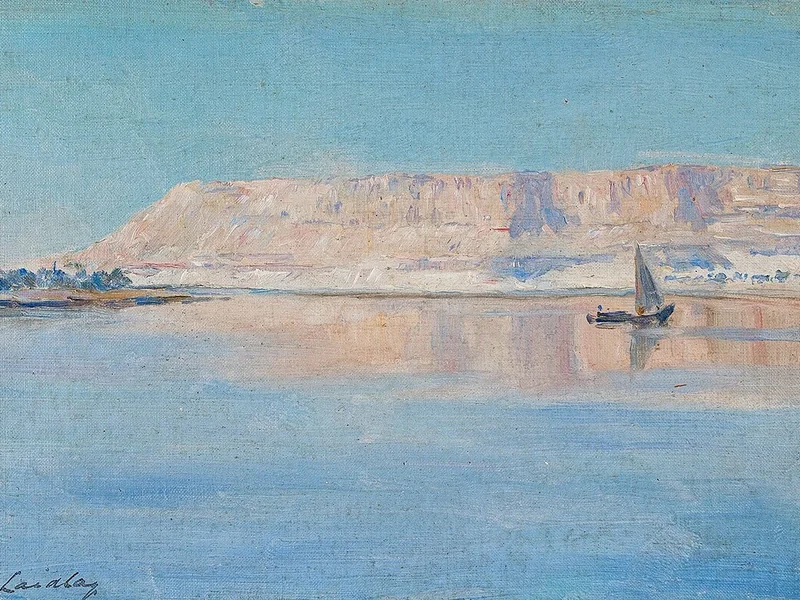 1846-William James Laidlay - Scogliere calcaree sul Nilo